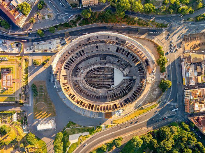 Le Colisée de Rome, vu d'en haut