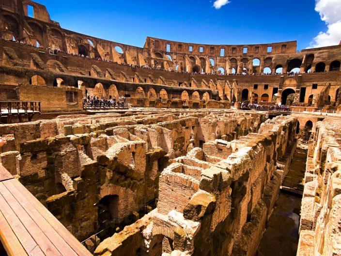Le Colisée de Rome, vu de l'intérieur