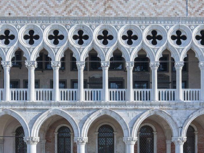 Détails architecturaux du Palais des Doges de Venise
