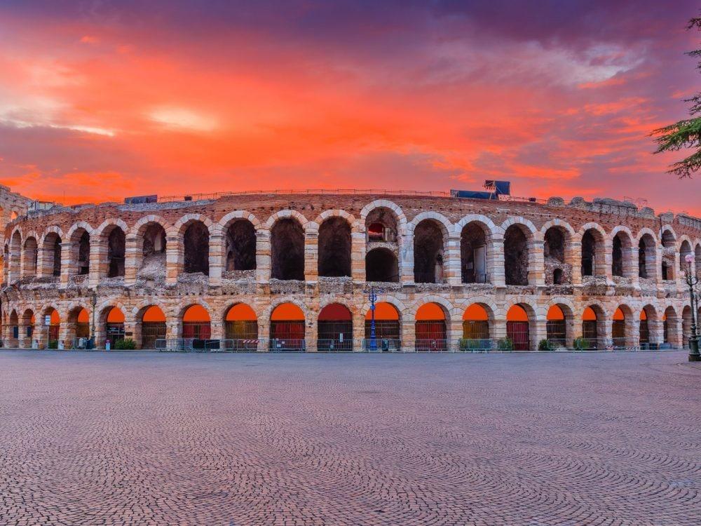 Arena de Vérone au coucher de soleil