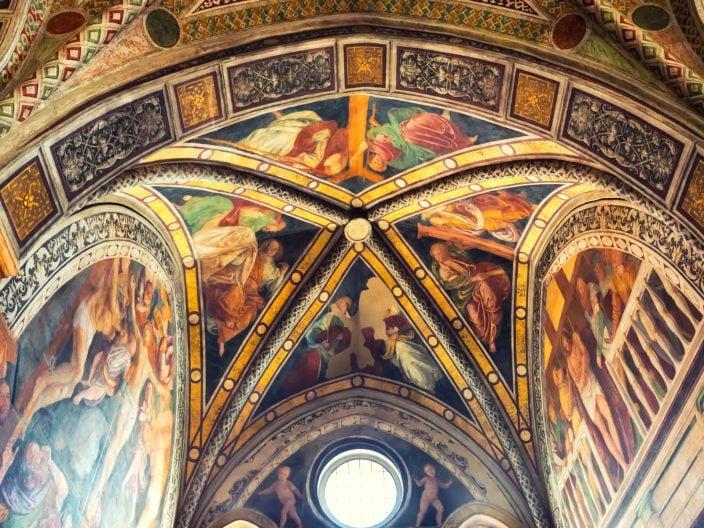 Fresques au plafond de Santa Maria delle Grazie à Milan